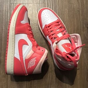 Nike Air Jordan Women's Mid Sneakers in Pink Sea Coral